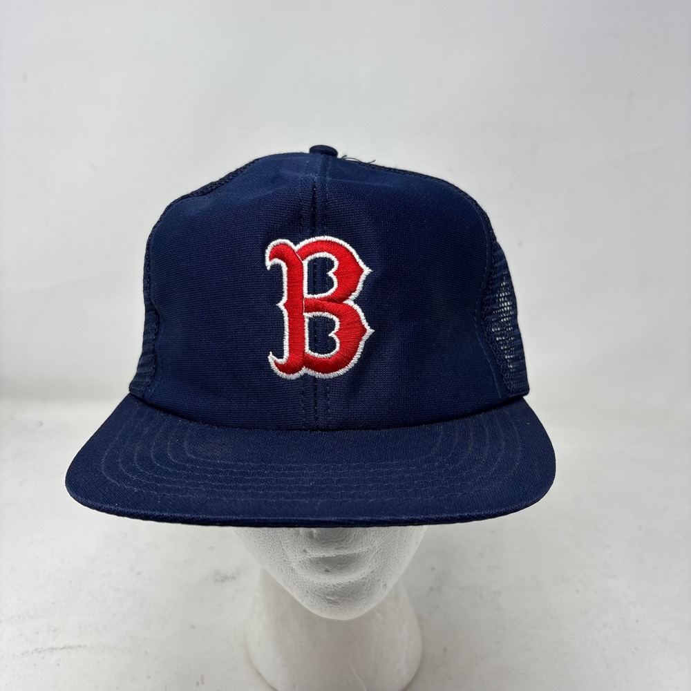Vintage Boston Red Sox Snapback Hat Navy Blue MLB Trucker